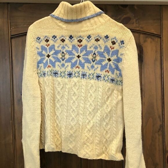 Vintage snowflake yellow and blue turtleneck - Picture 1 of 2